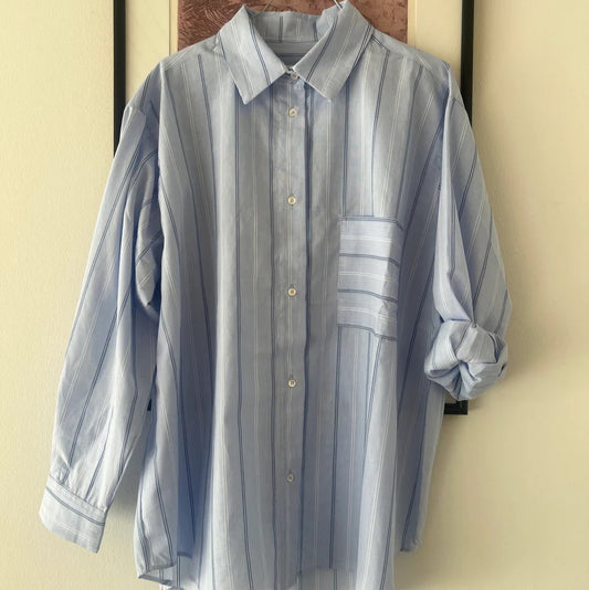 Alva Shirt - Light Blue Stripe - Fabulous Agenda