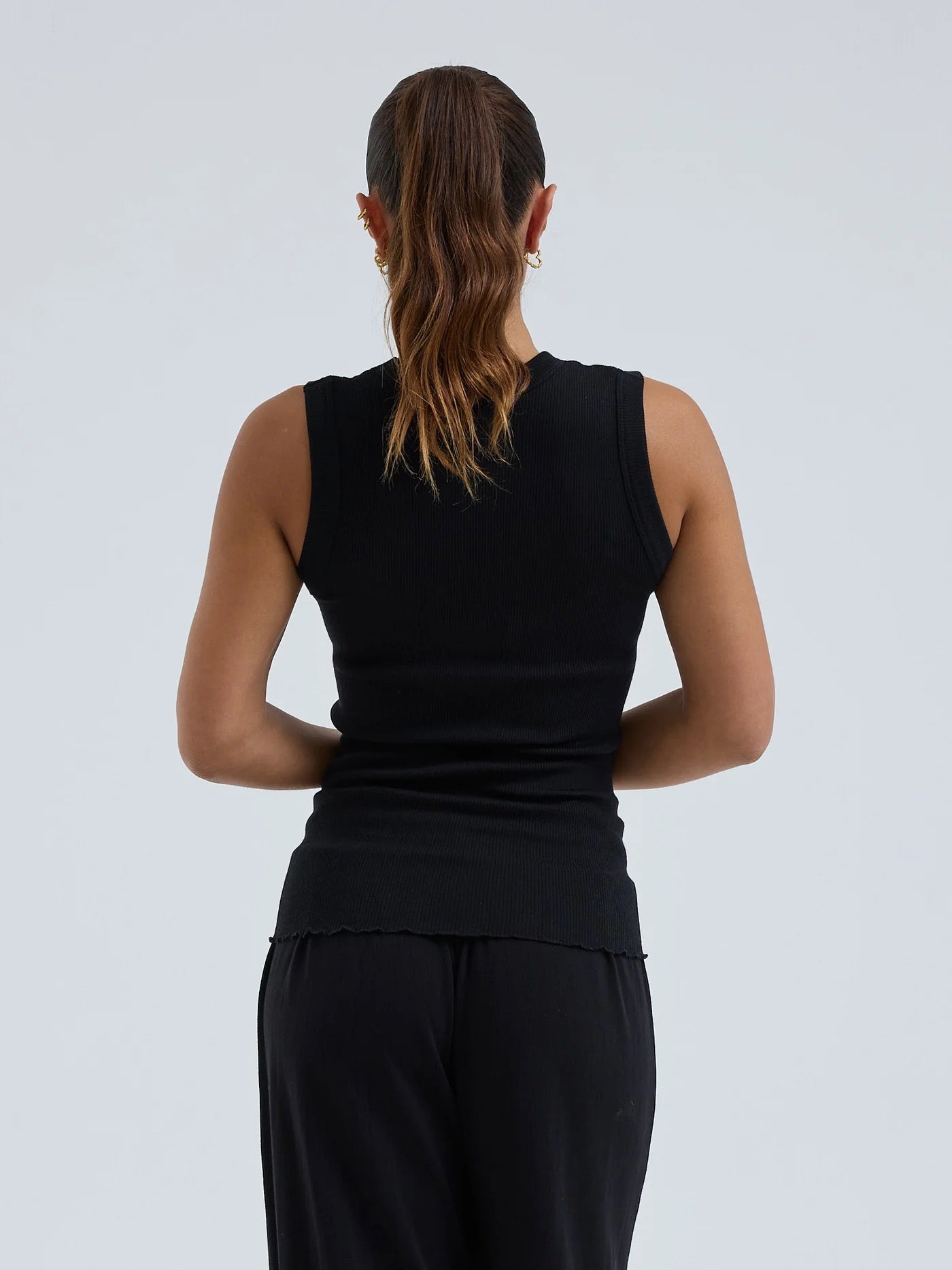 Wooly Tank, Uld Silke (Sort)