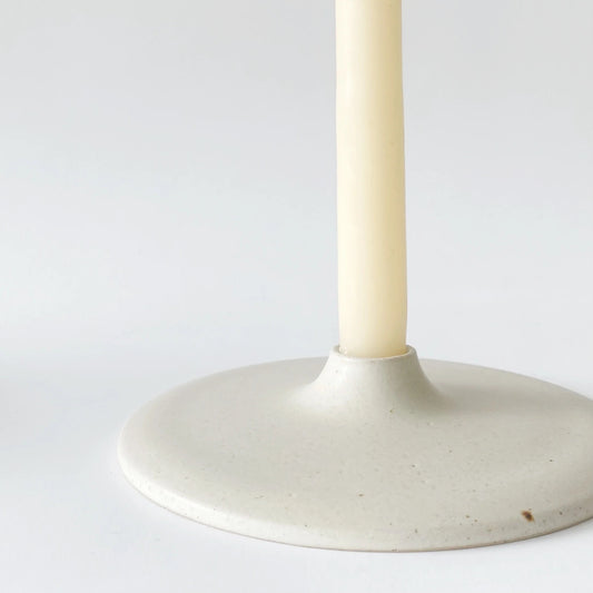 Flat Candle Holder, White, Large - Viki Weiland