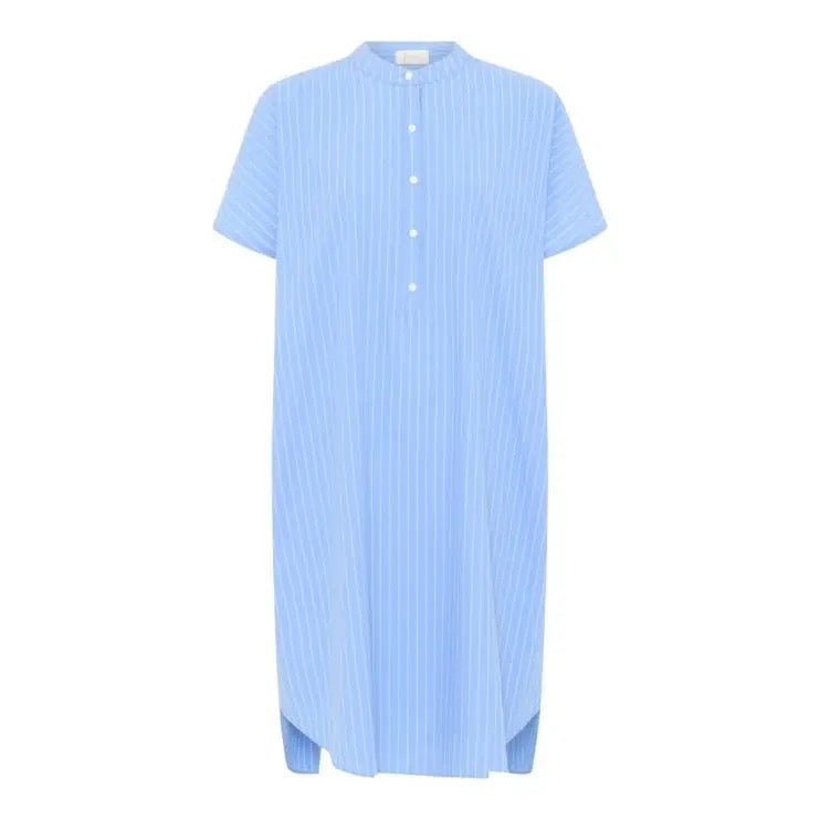 Seoul short shirt dress, hydrangea stripe - Frau