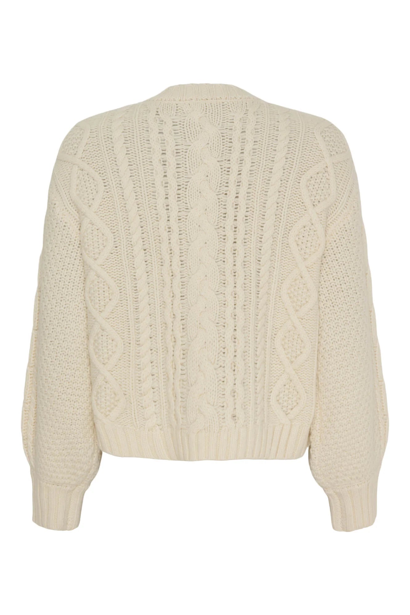 Anne-mi, Dahlia Cable Knit Cardigan, White Sand
