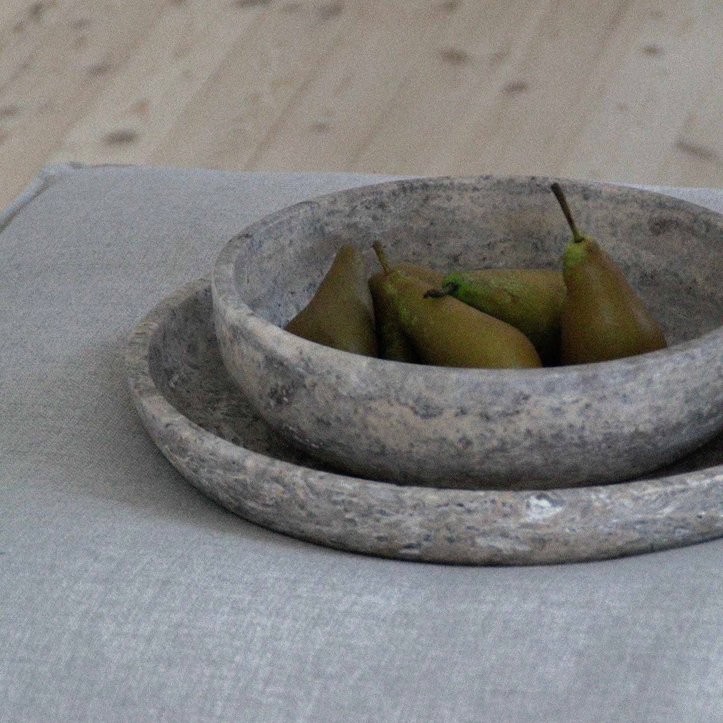 Hyben | Travertin Silver | Skål | Medium