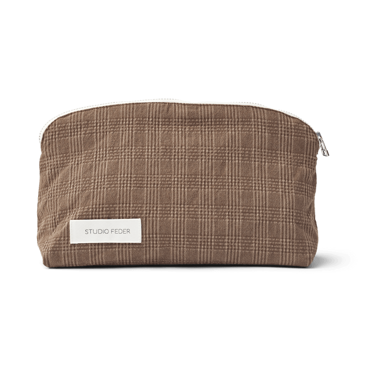 CELIA MINI TOILETRY BAG - BRUN CHECK
