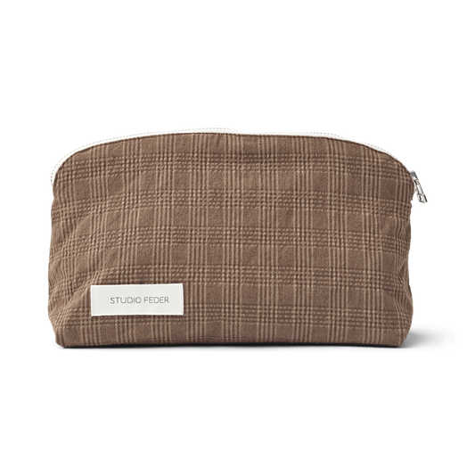 CELIA MINI TOILETRY BAG - BRUN CHECK