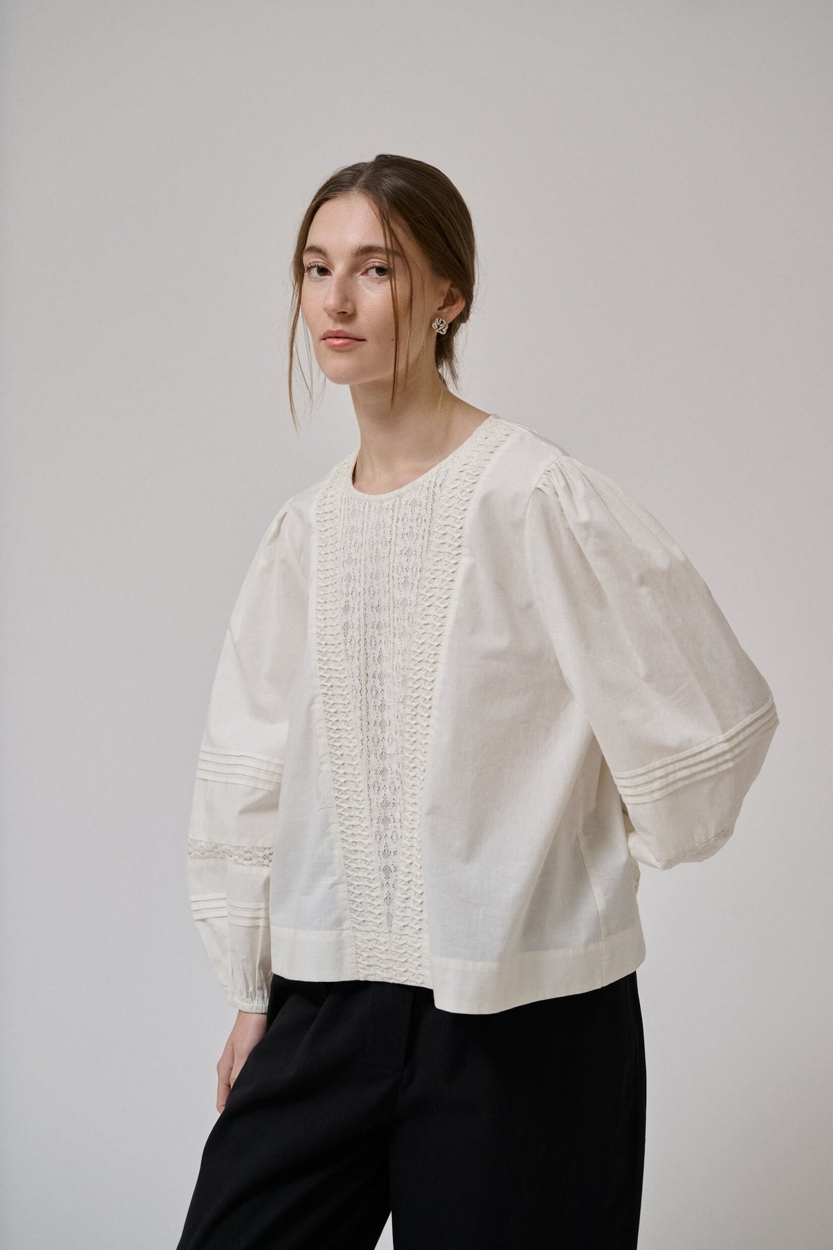 CLOVER LS BLOUSE - WHITE SAND