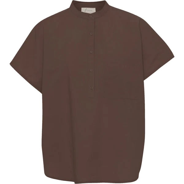 Columbo kortærmet skjorte, Coffee Brown - Frau