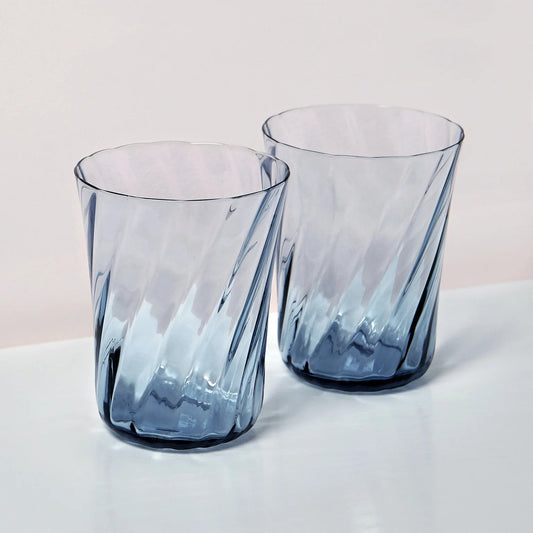 Concave glas - Atlantic Blue Swirl