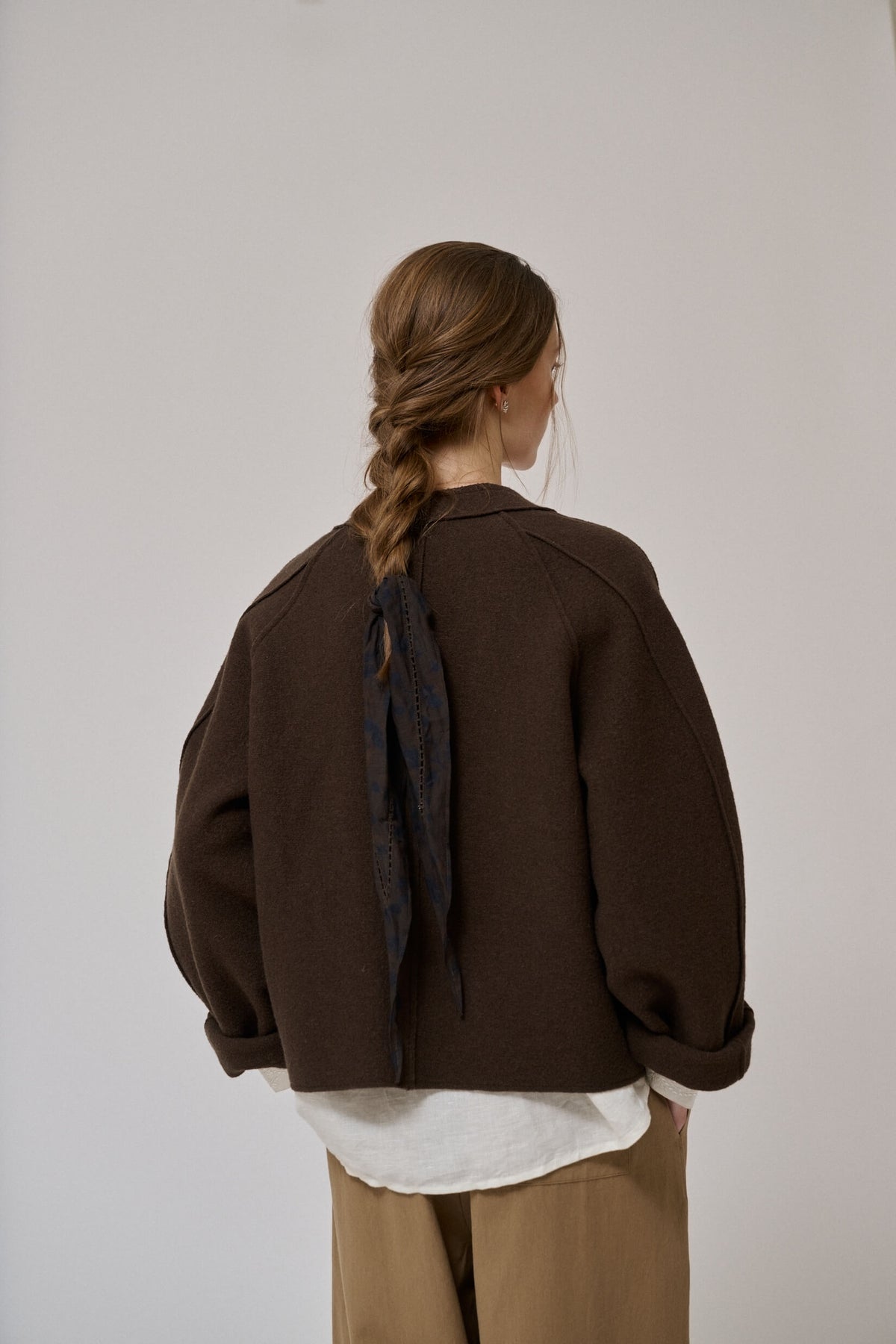 EA LS KNIT JUMPER - DEMITASSE