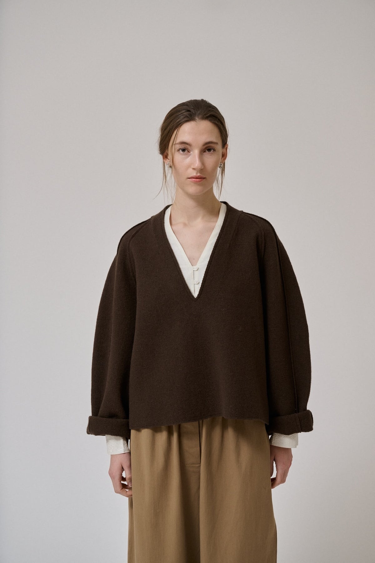 EA LS KNIT JUMPER - DEMITASSE