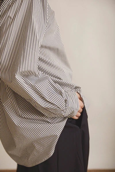 Alva shirt, mid blue stripe - Fabulous Agenda