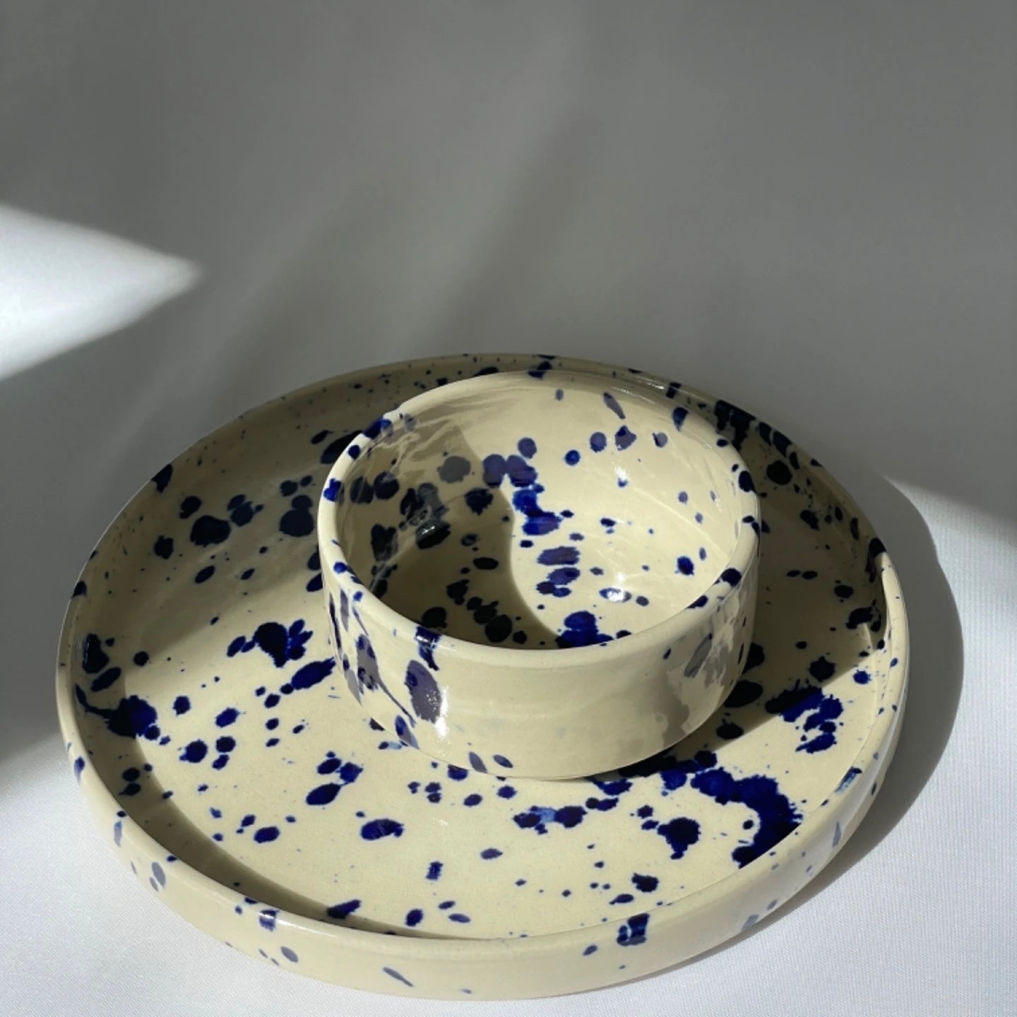 "Blue ink" lille skål - Handmade by Marle