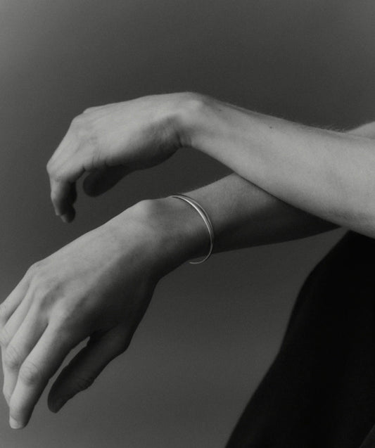 Dagny Bangle Color, Silver - Ragbag