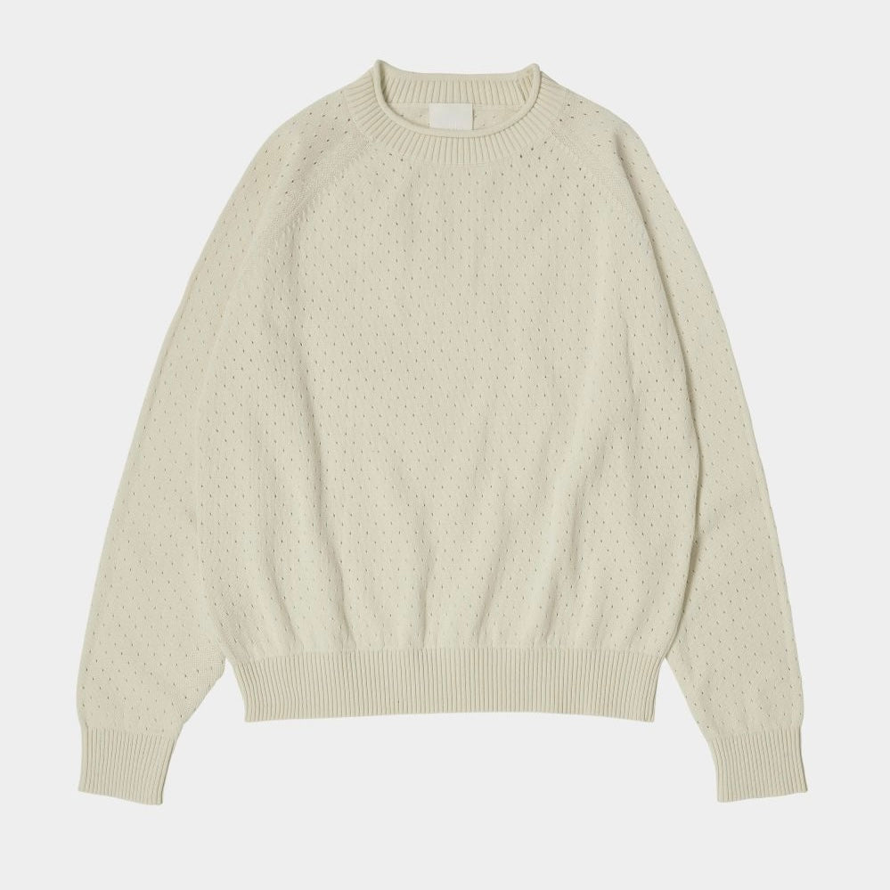 High twist pointelle sweater, Ecru - FUB