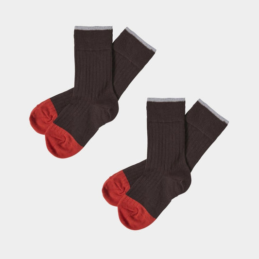 Contrast Socks, mulberry - FUB