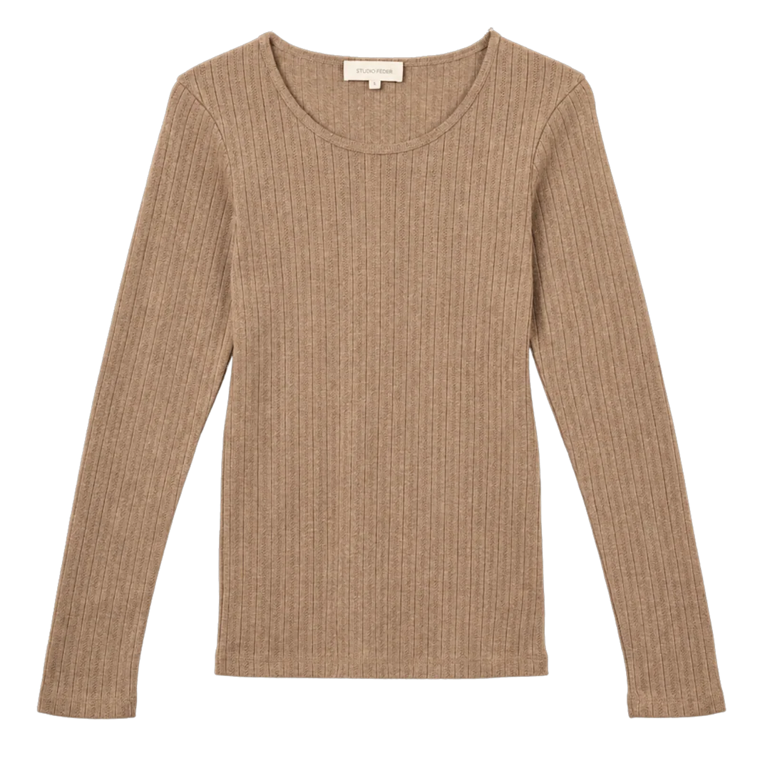 GERTRUD BLUSE - OAT MELANGE