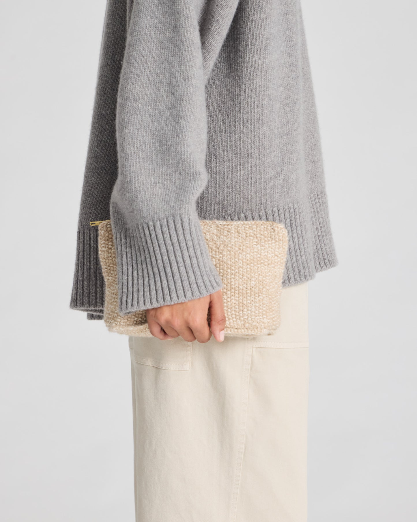Stine Clutch Bag - Dust Powder/Ecru