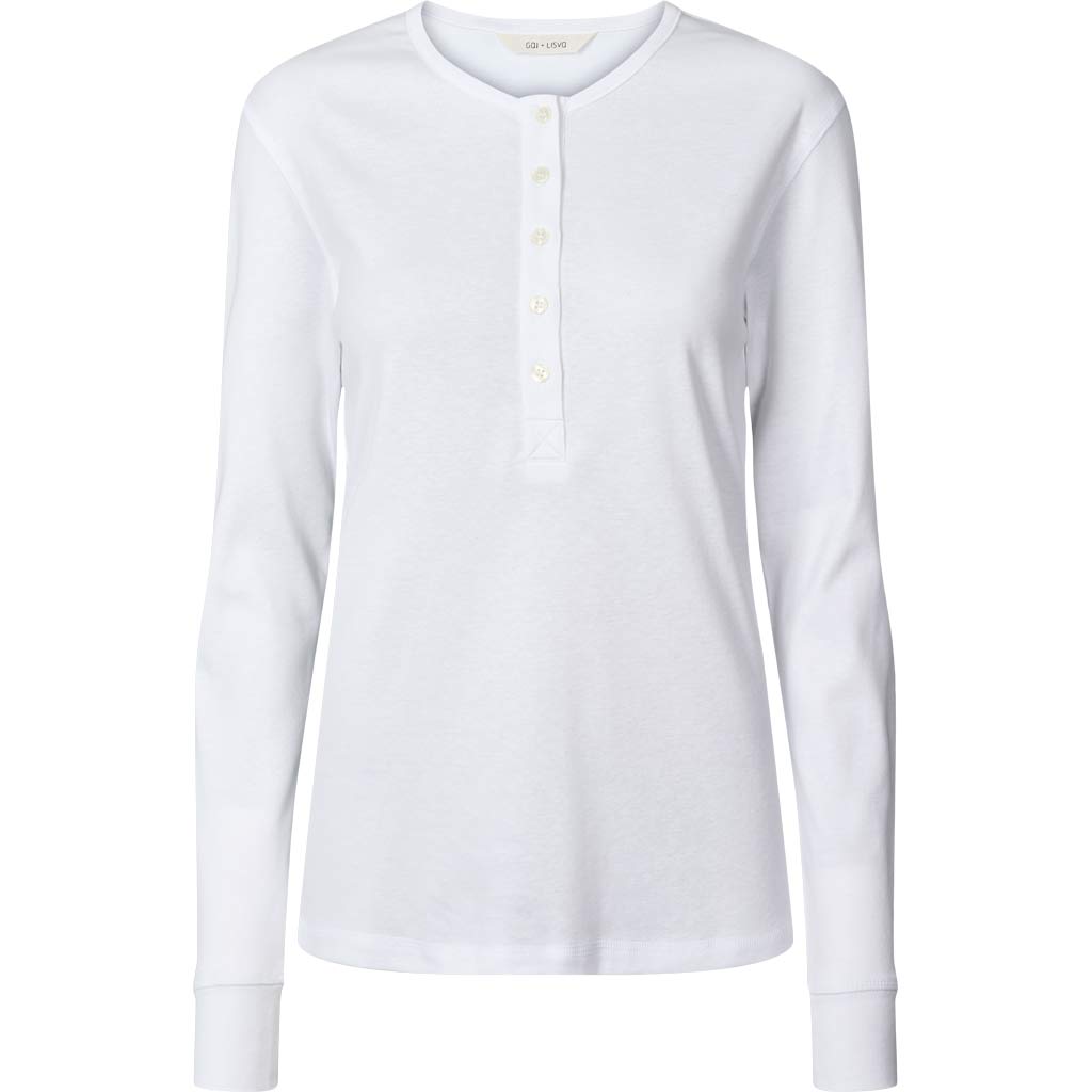 Ida Cotton Henley Tee - White