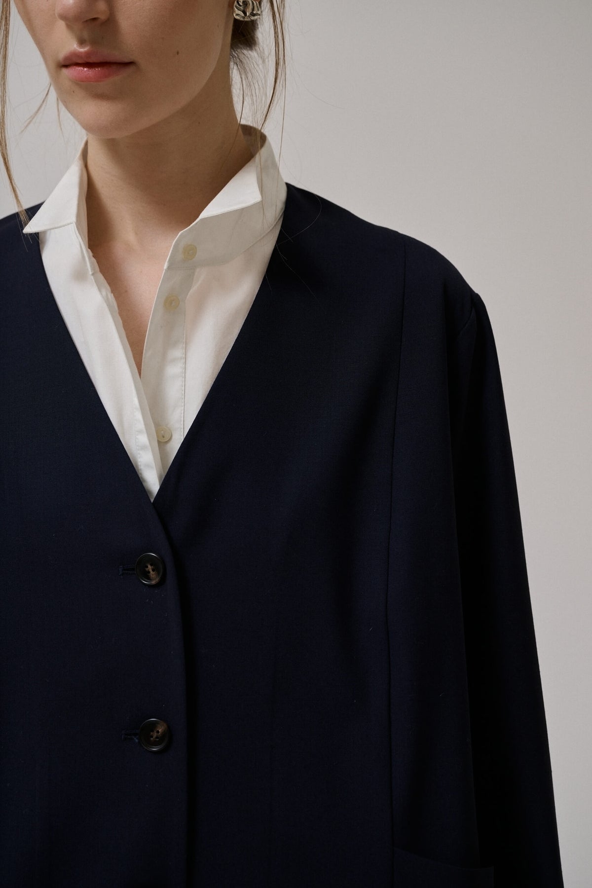 HAZY LS BLAZER - DARK NAVY