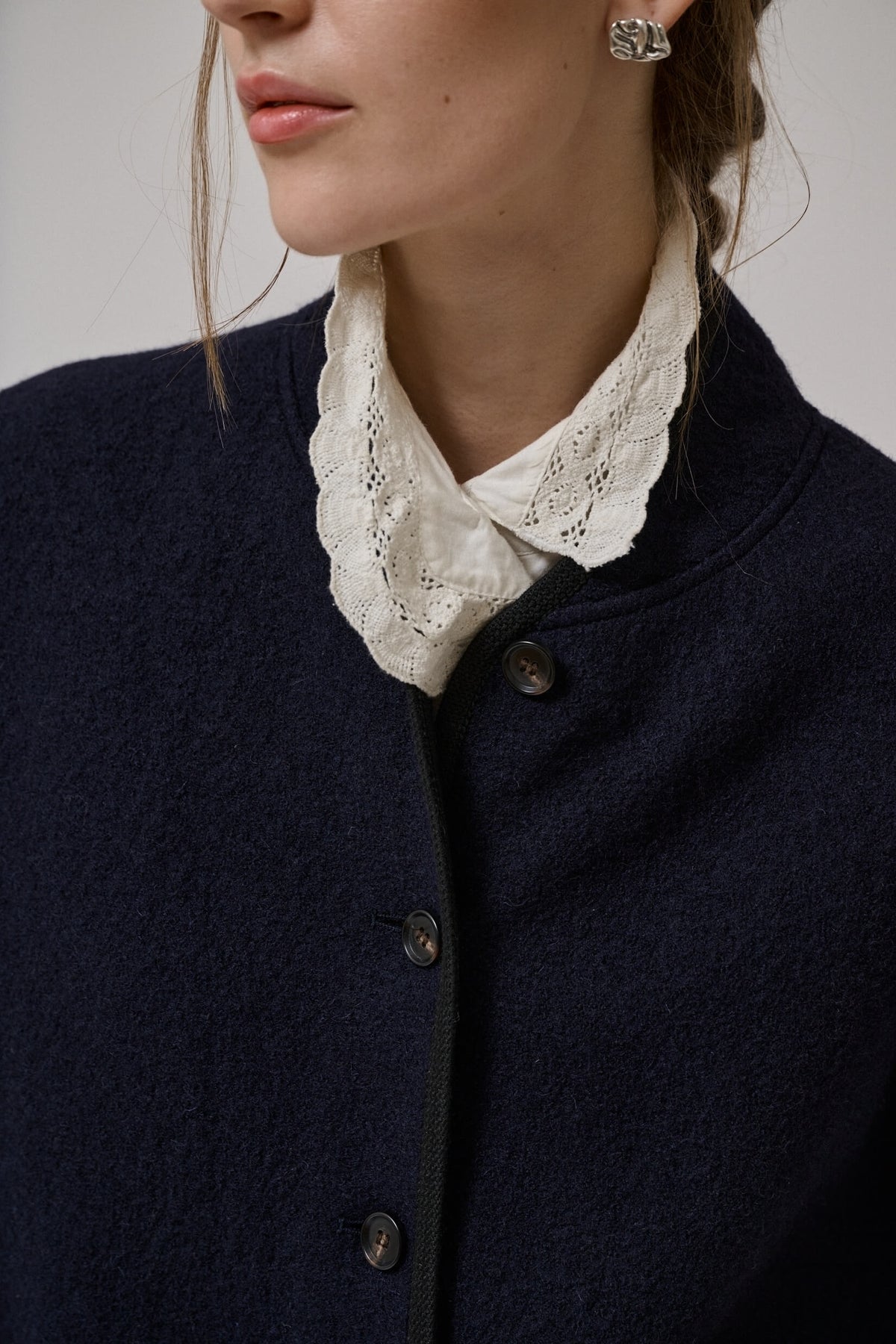 HILL LS WOOL JACKET - DARK NAVY