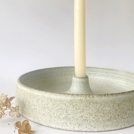 Candle Holder With a Bowl, Large, Grå - Viki Weiland