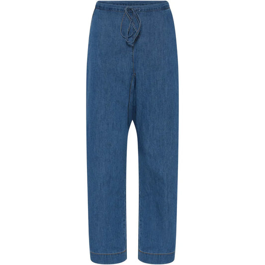 Milano denim ankelbukser - Medium blue denim  - Frau