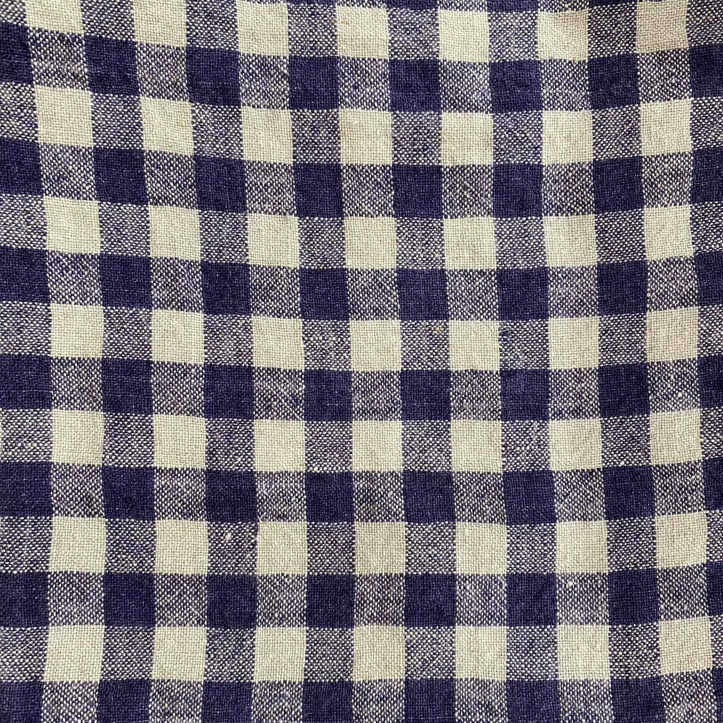 Viskestykke, Flax/Navy Gingman Dishtowel  - Linge Particulier