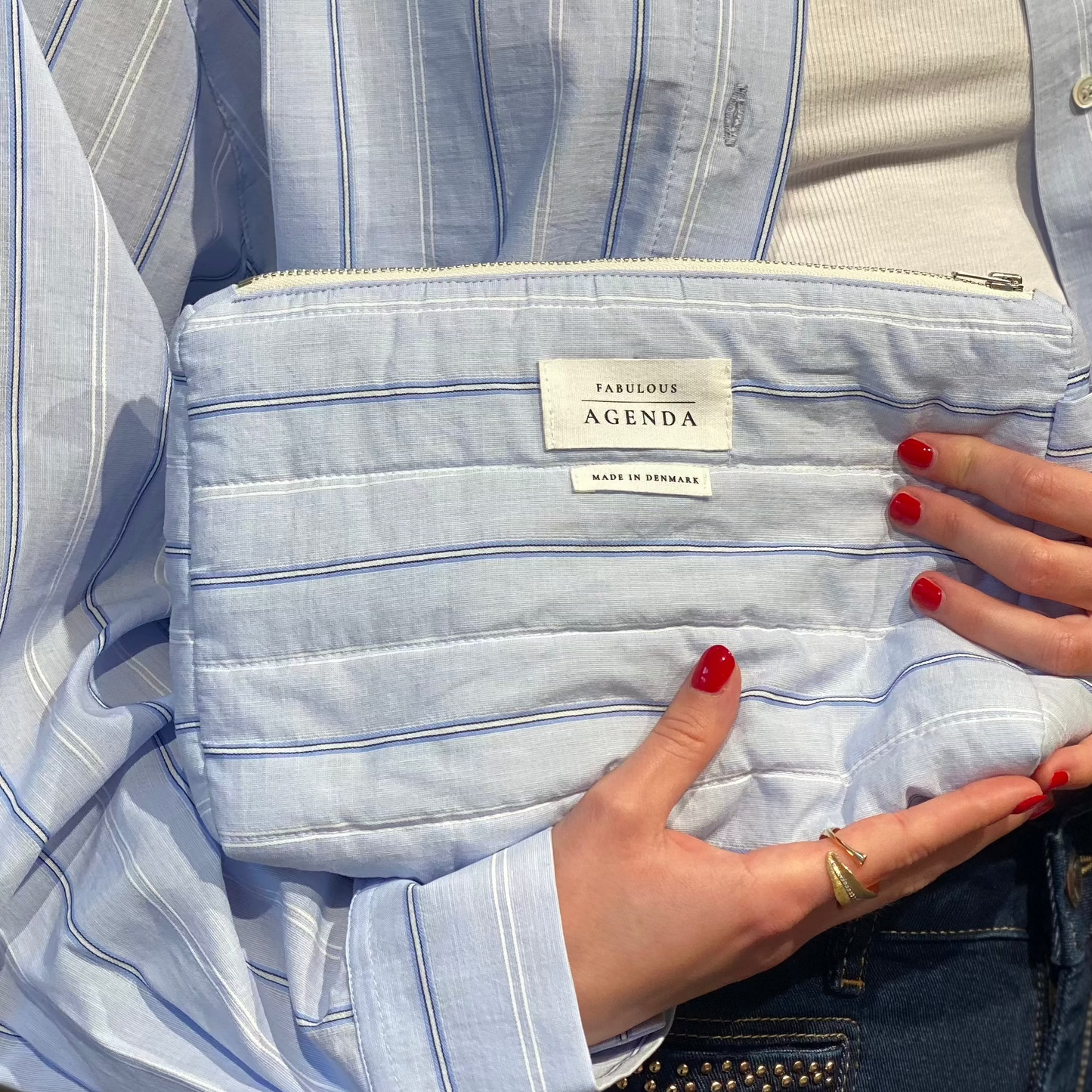Pouch, Striped Blue - Fabulous Agenda