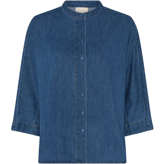 Seoul Skjorte, Medium Blue Denim - Frau