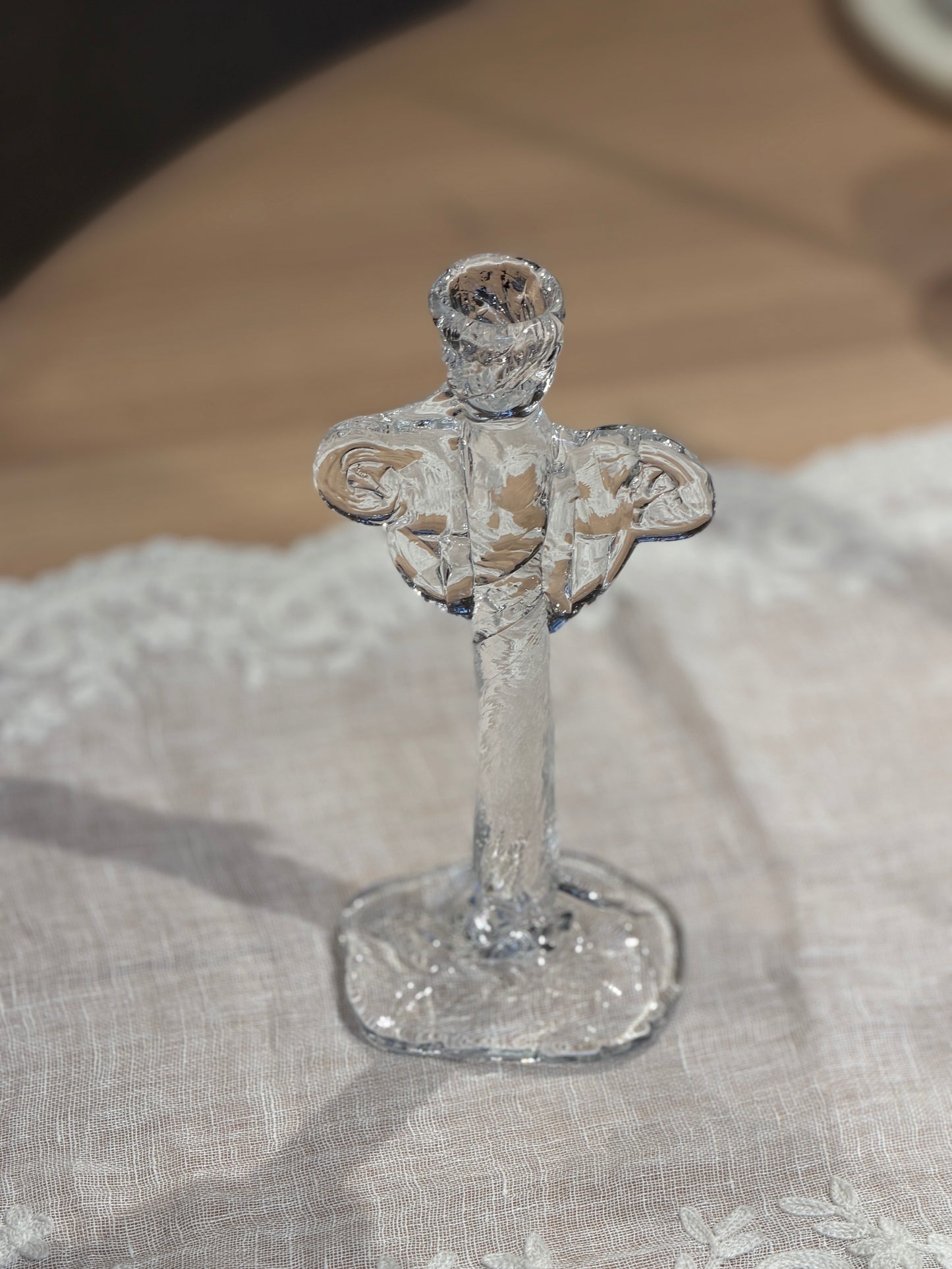 Håndlavet lysestage (engel) - Marie Breyen