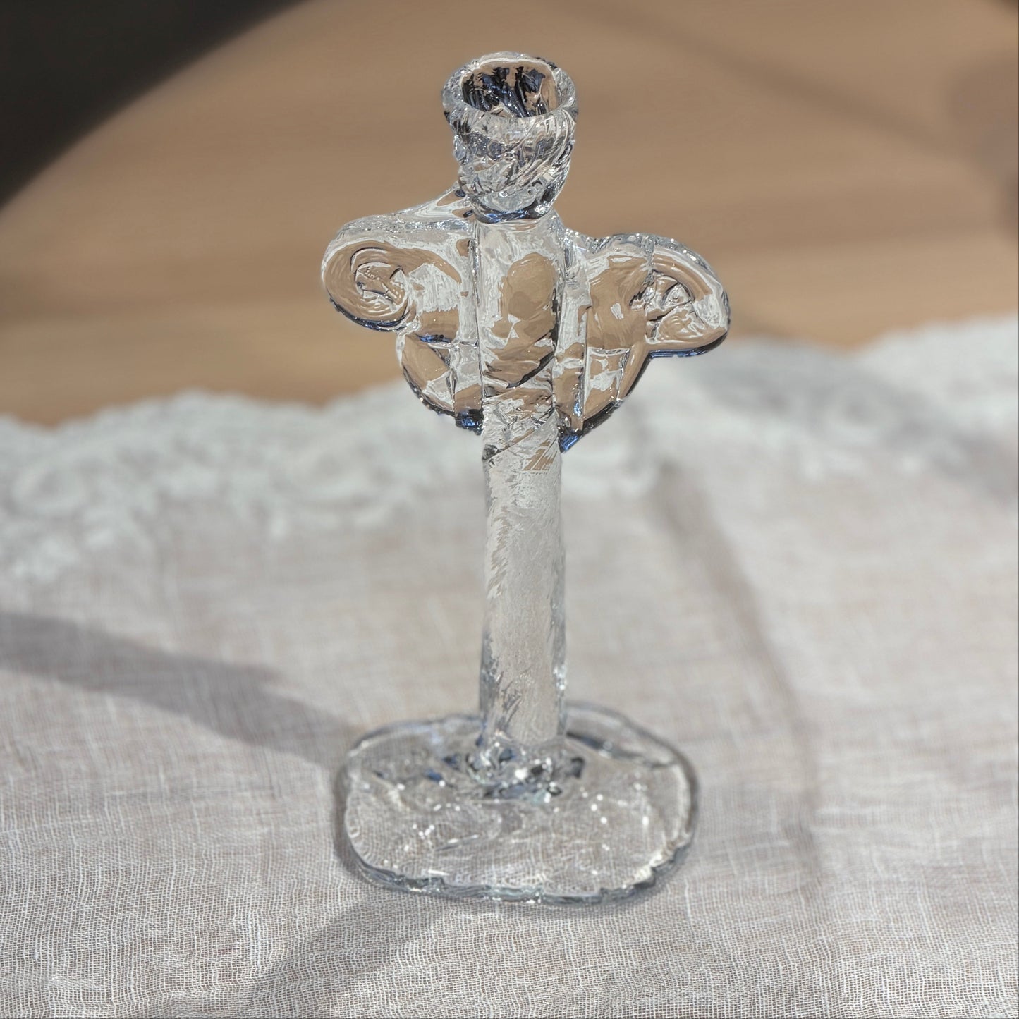 Håndlavet lysestage (engel) - Marie Breyen