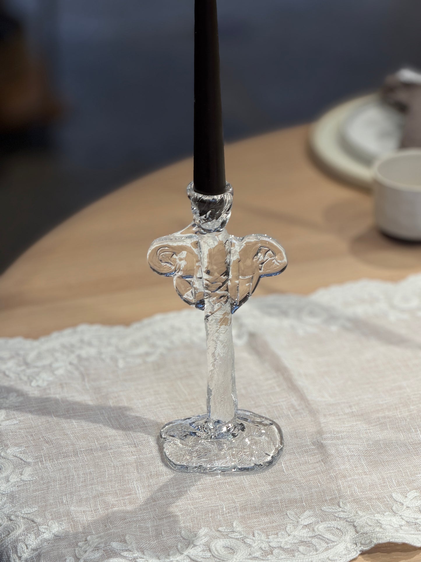 Håndlavet lysestage (engel) - Marie Breyen