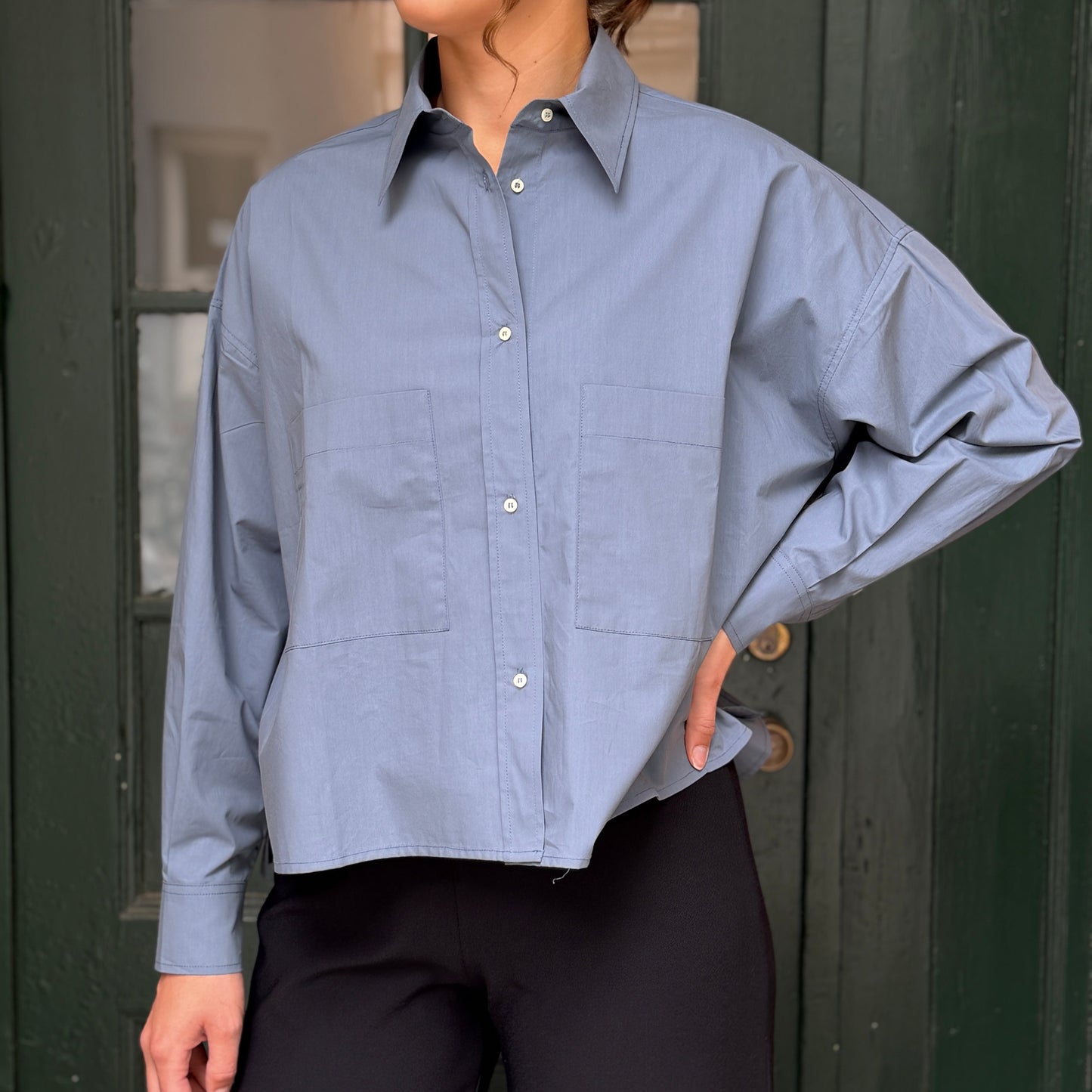 Froja shirt, Dusty Blue - Fabulous Agenda