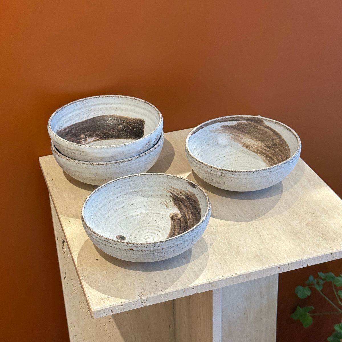 “Brun Strøg” skål Ø15 cm - Atelier Tovsig