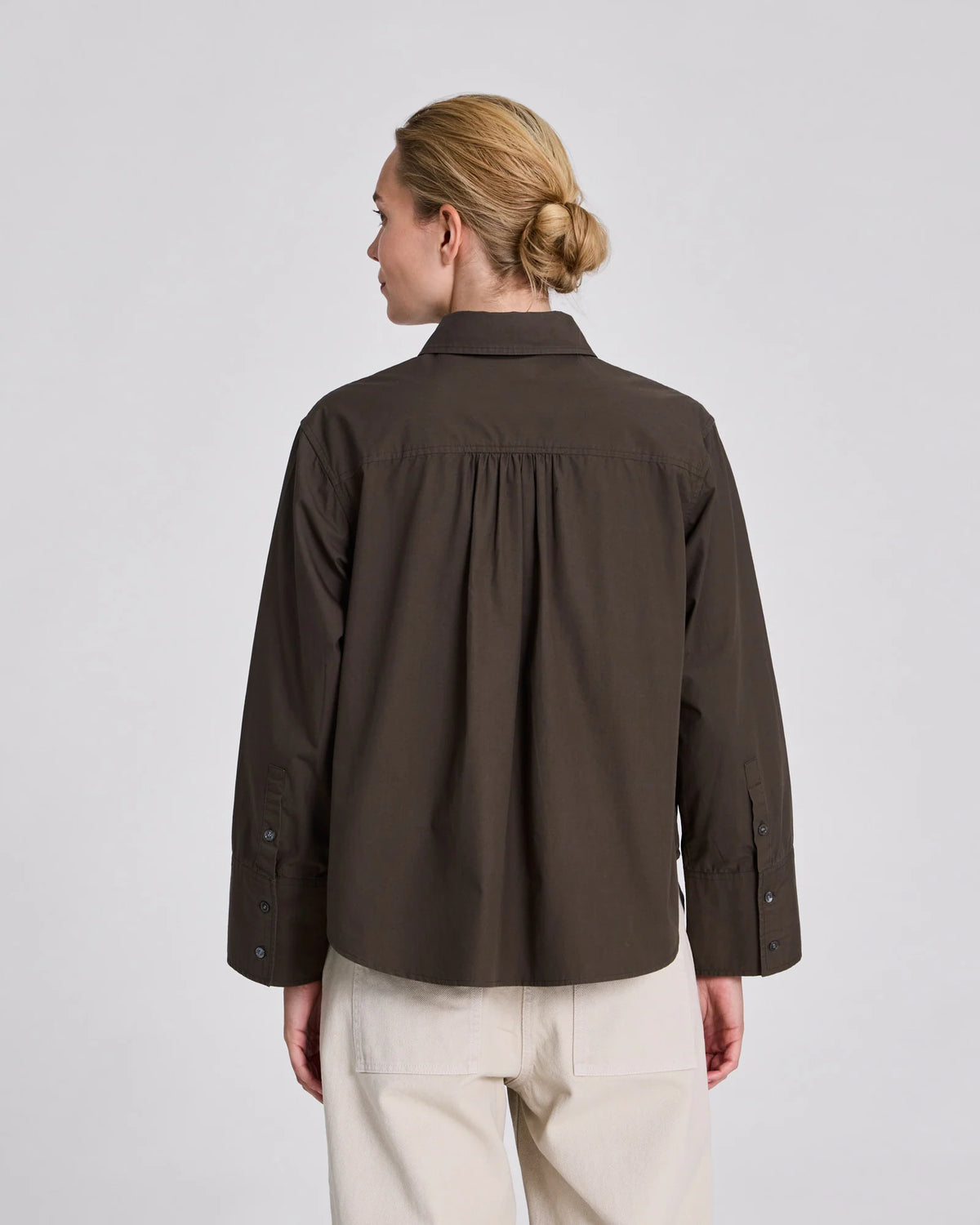 Isabella L/S Poplin Shirt - Black Olive