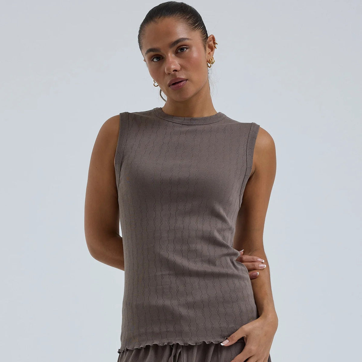 Pointelle tank top, Fungi