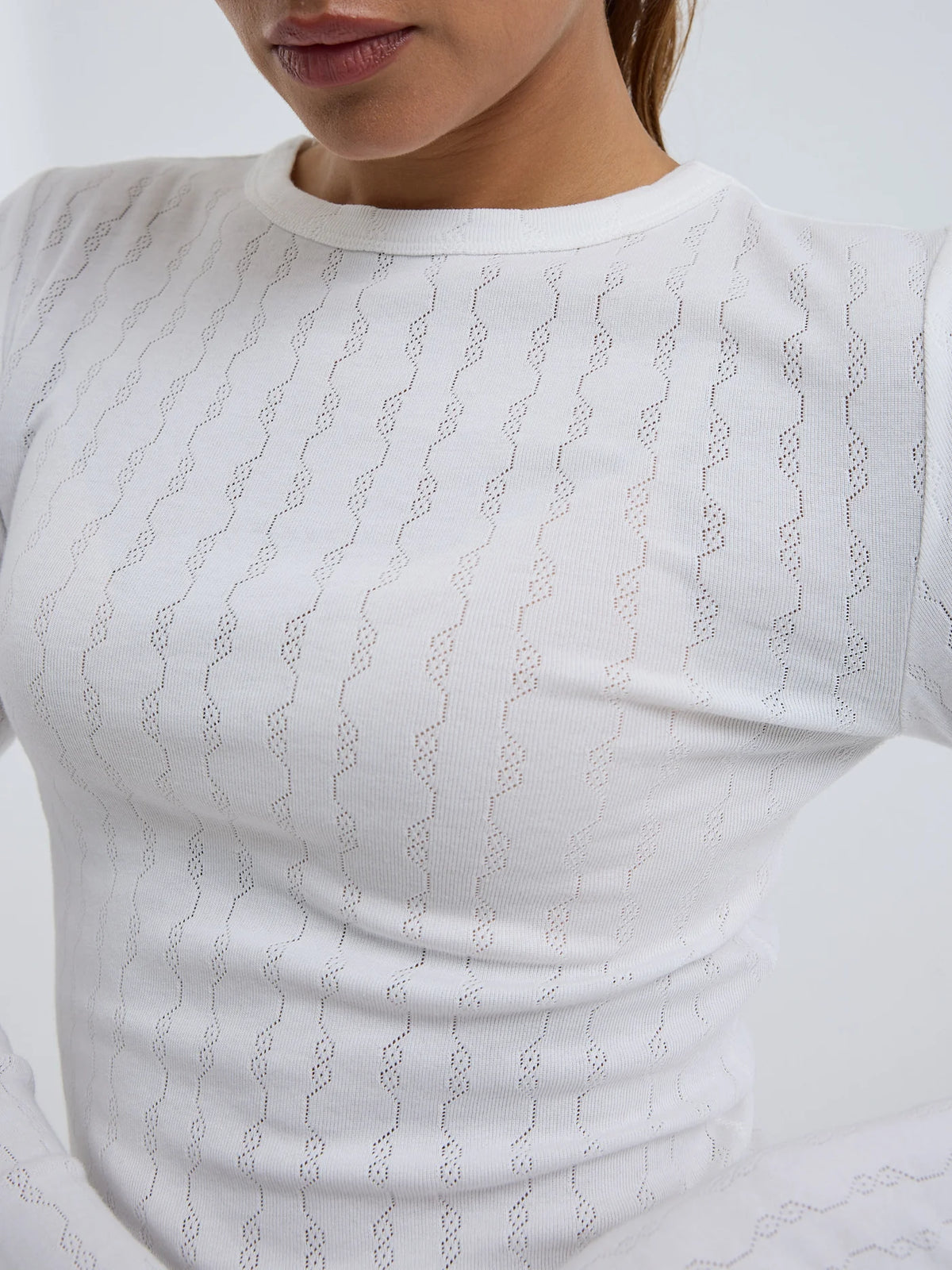 Jacquard Fiore Bomuld Off-white - Seamless Basic