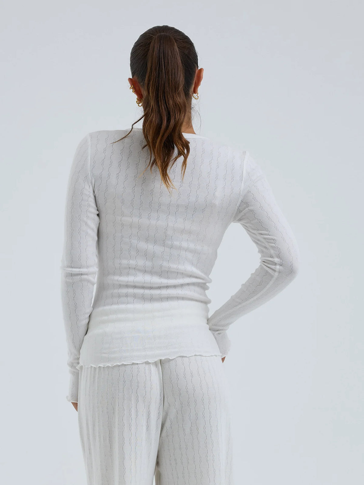 Jacquard Fiore Bomuld Off-white - Seamless Basic