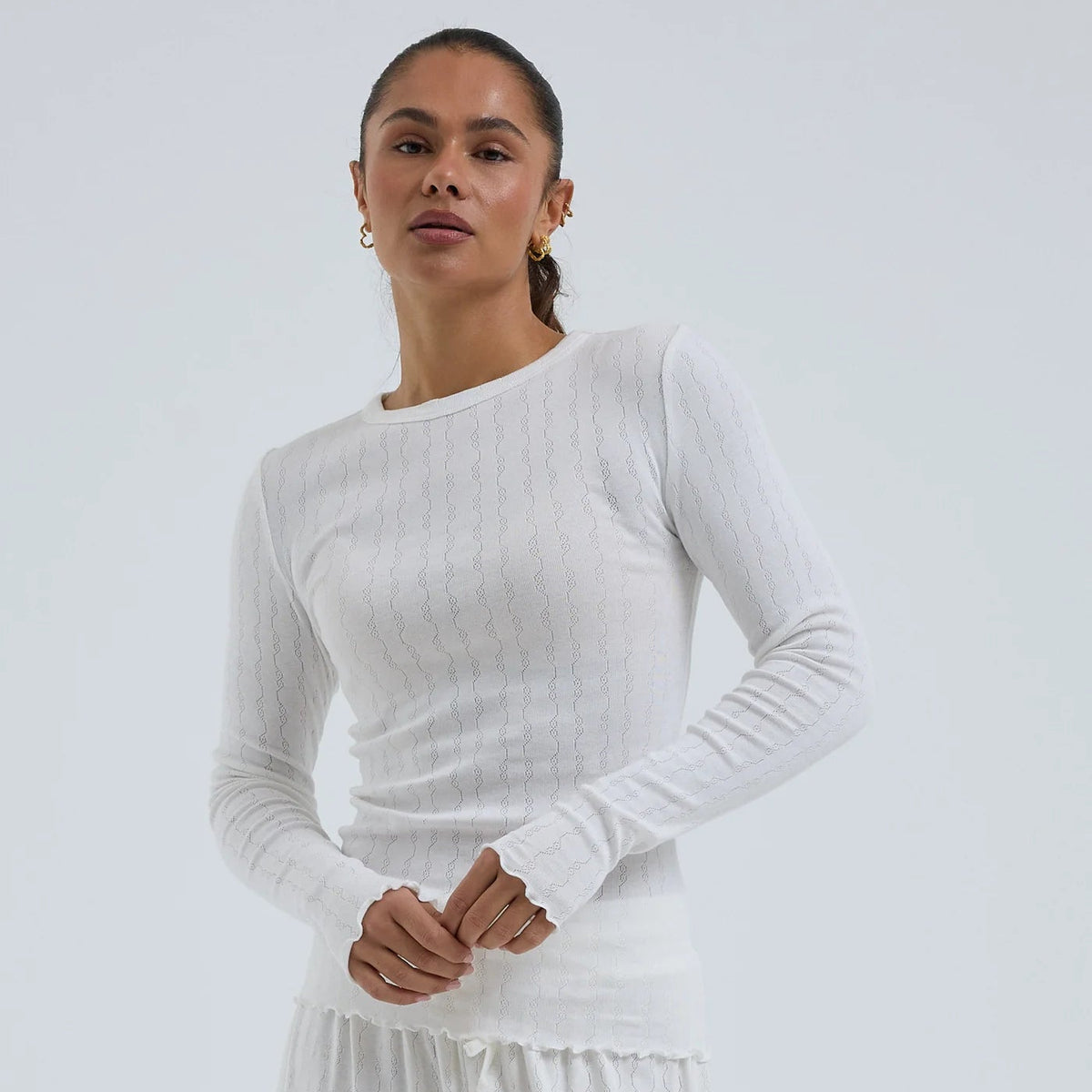 Jacquard Fiore Bomuld Off-white - Seamless Basic