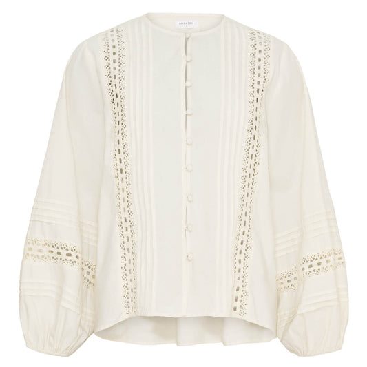 Lily LS SHIRT, WHITE SAND - ANNE MI