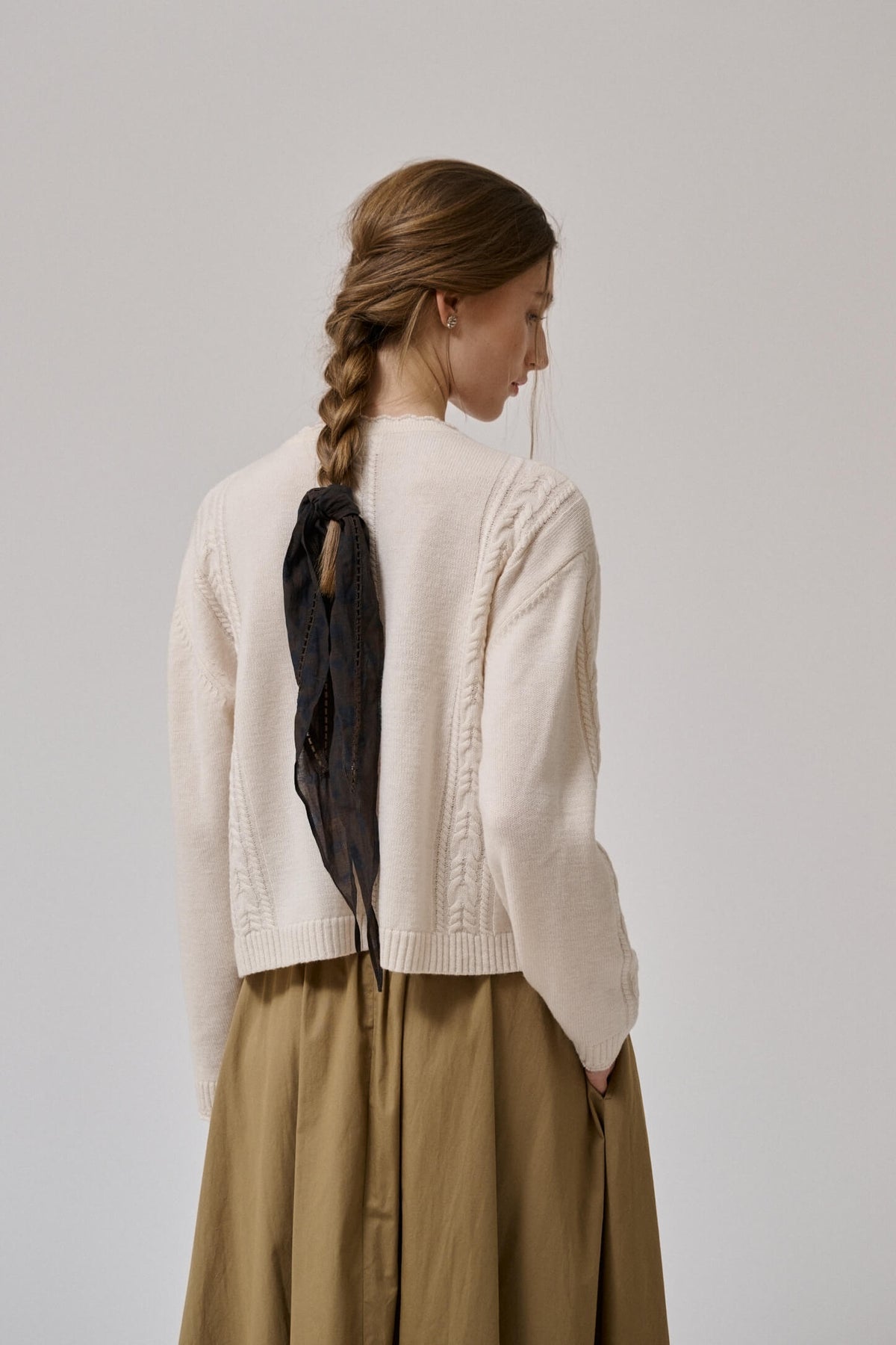 MEADOW LS CARDIGAN - WHITE SAND
