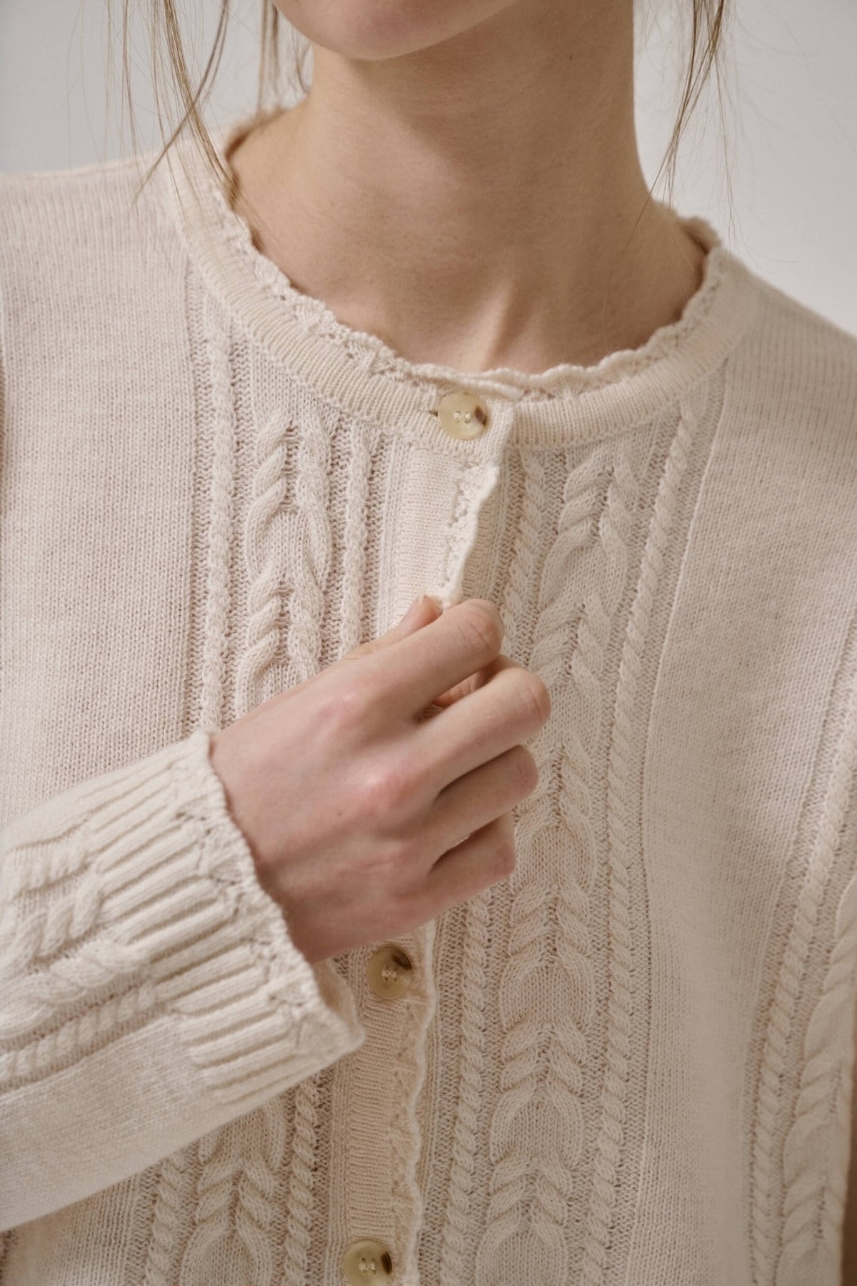 MEADOW LS CARDIGAN - WHITE SAND