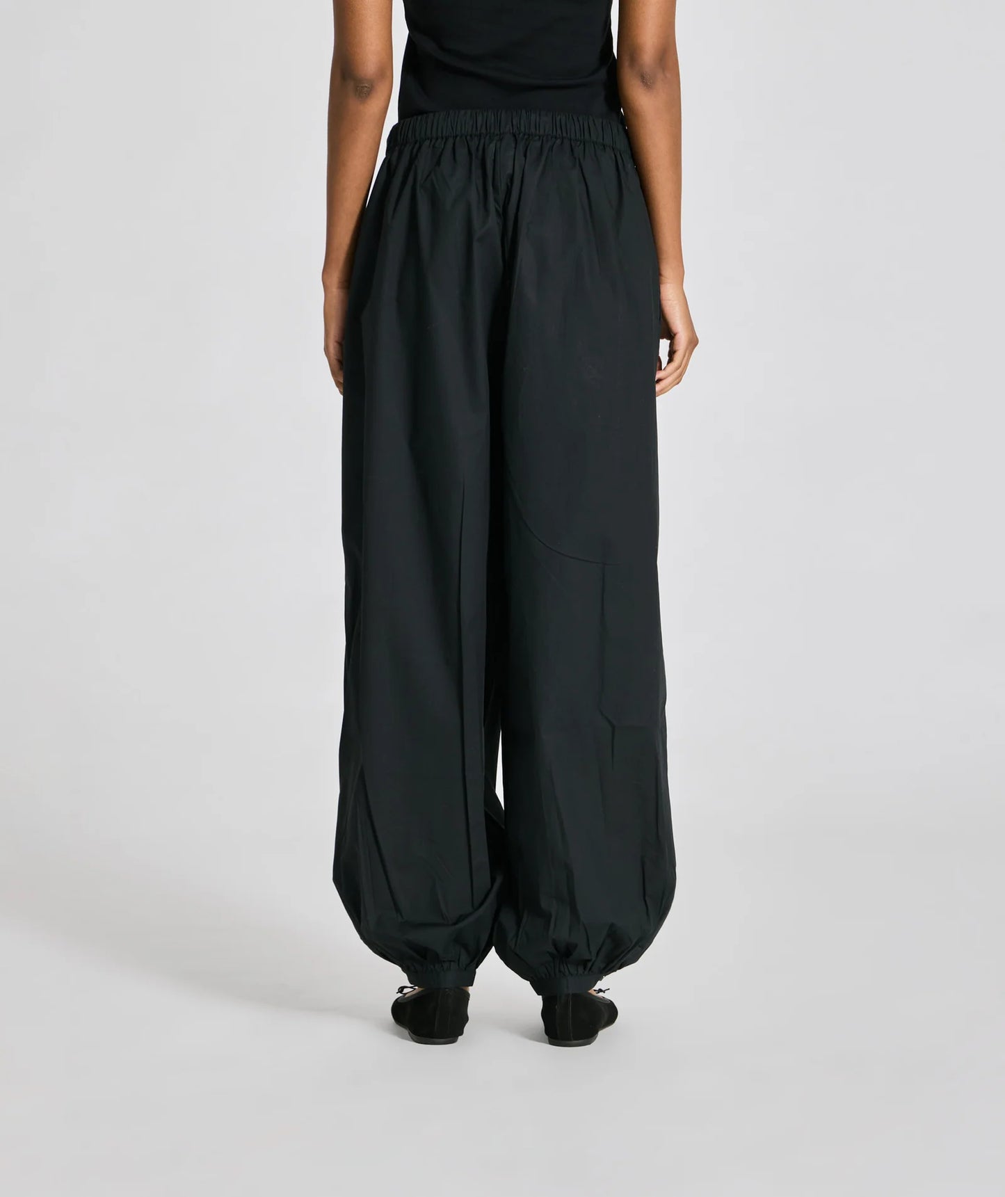 Maria Cotton Poplin Pants - Black