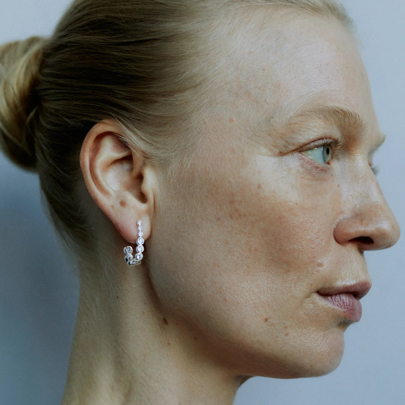 Oda Earrings, Silver