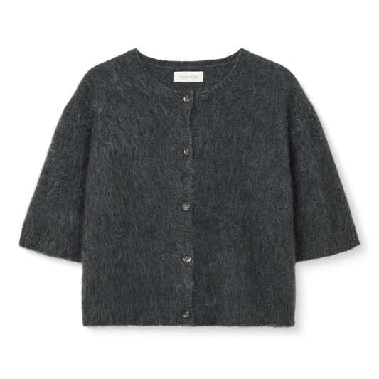 SIGNE HAIRY CARDIGAN - CHARCOAL MELANGE