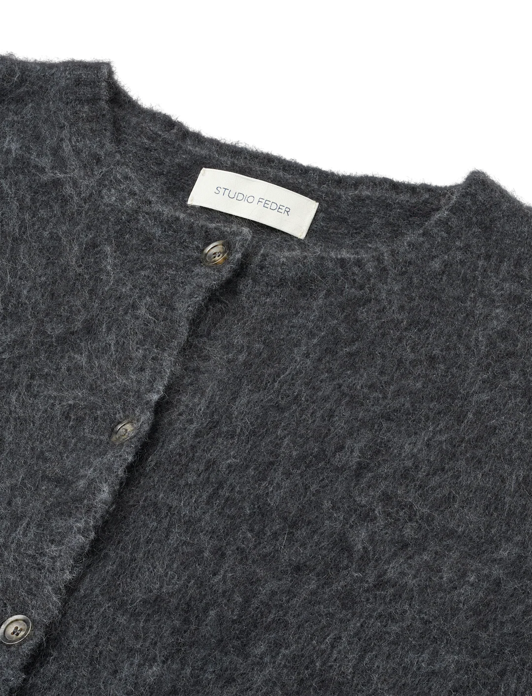 SIGNE HAIRY CARDIGAN - CHARCOAL MELANGE