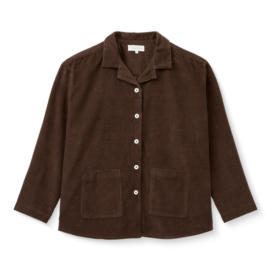 Silja fløjlsskjorte, Dark Brown - Studio Feder