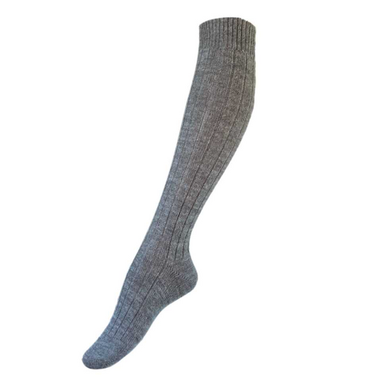 Knæuldstrømpe med rib