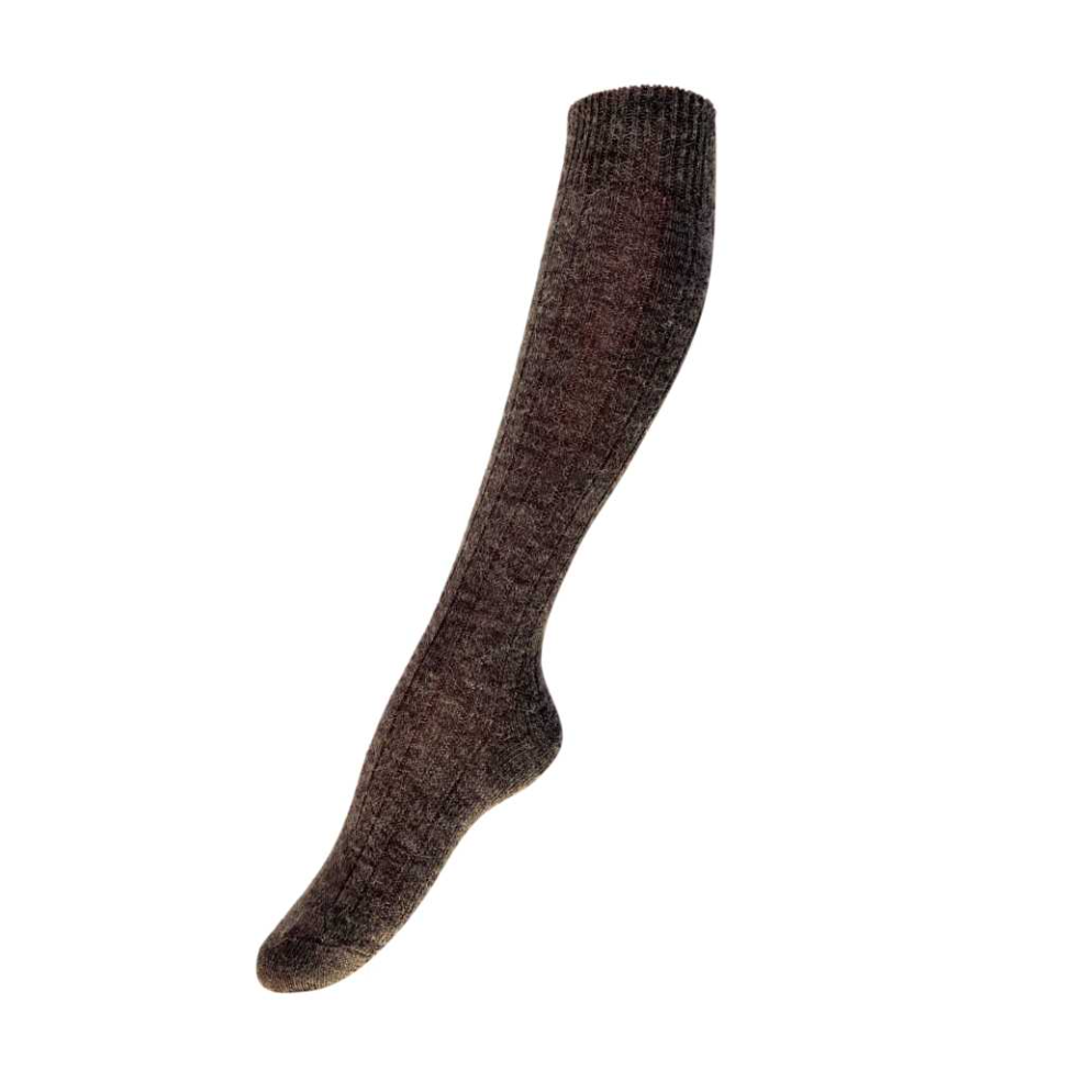 Knæuldstrømpe med rib