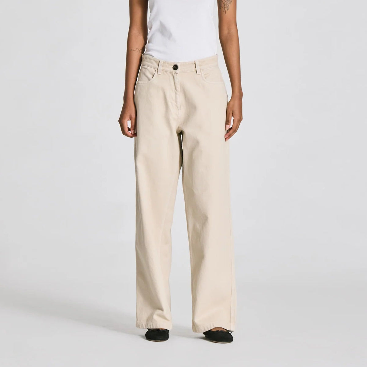 Thora Twill Pants - Ancient Grey