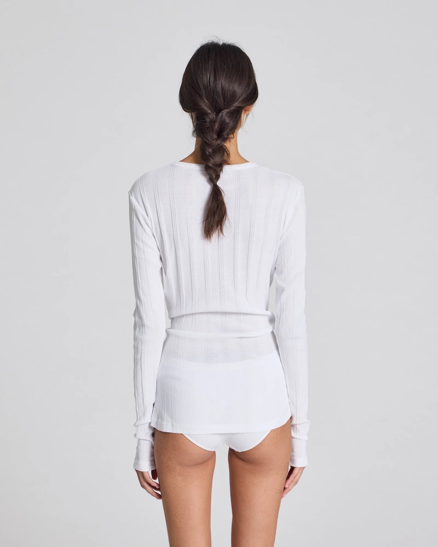Thyra L/S Cotton Top - White